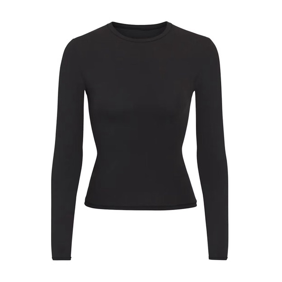 BNWOT Skims Fits Everybody Long Sleeve T-Shirt Onyx L - Picture 1 of 7